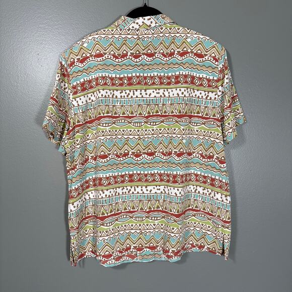 Alfred Dunner Earth Tones Tribal Print Button Up Shirt - 18 - Women's Plus Size - Picture 5 of 5